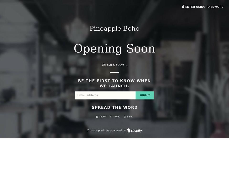 pineappleboho.com — Shopify storefront screenshot