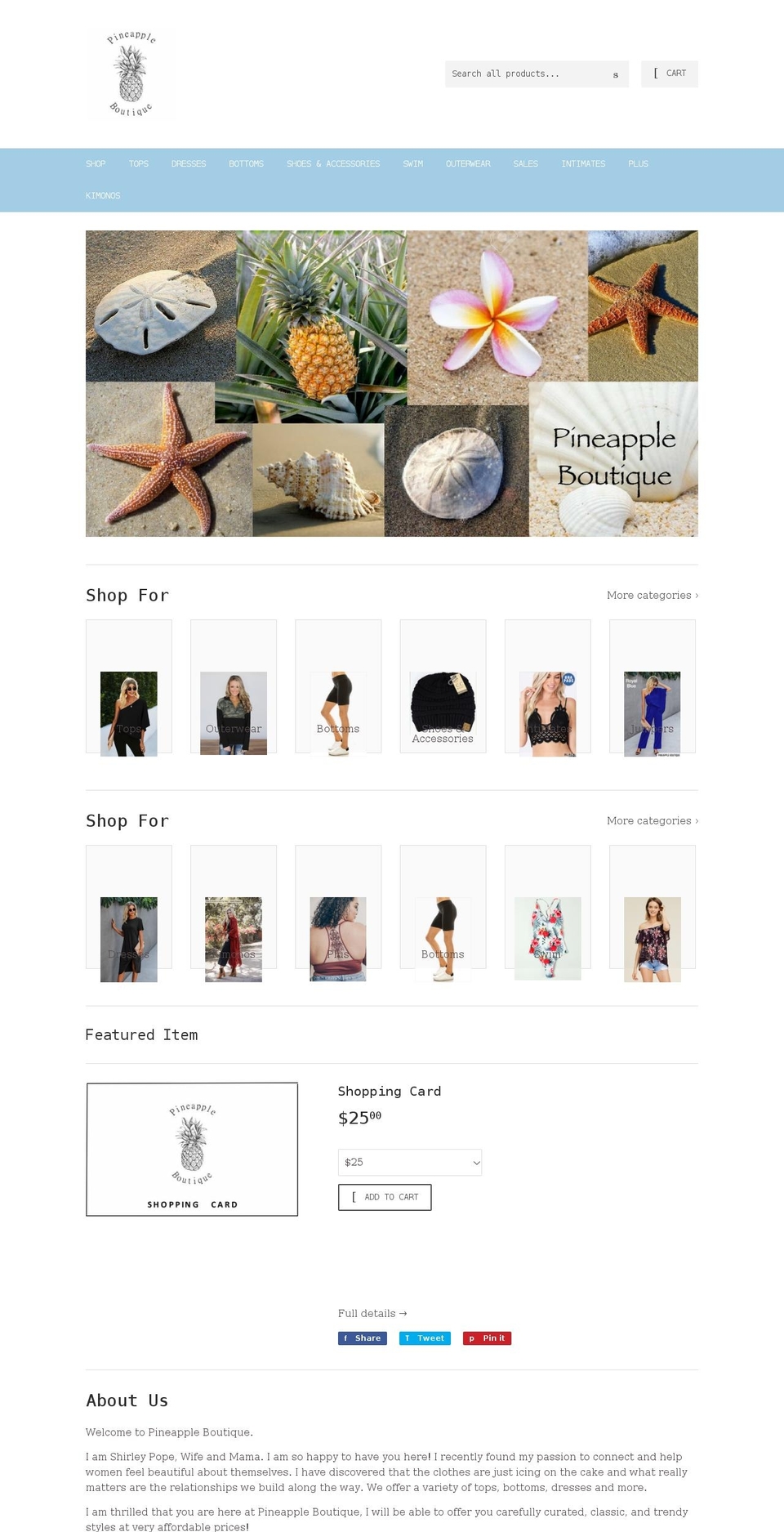 pineappleboutique.net shopify website screenshot