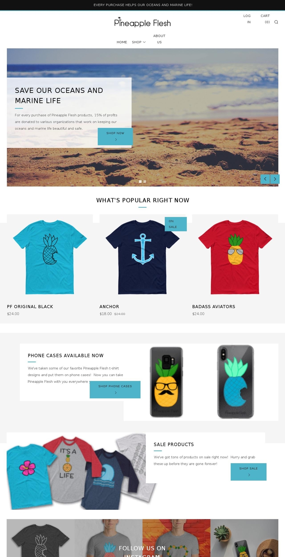 pineappleflesh.com — Shopify storefront screenshot