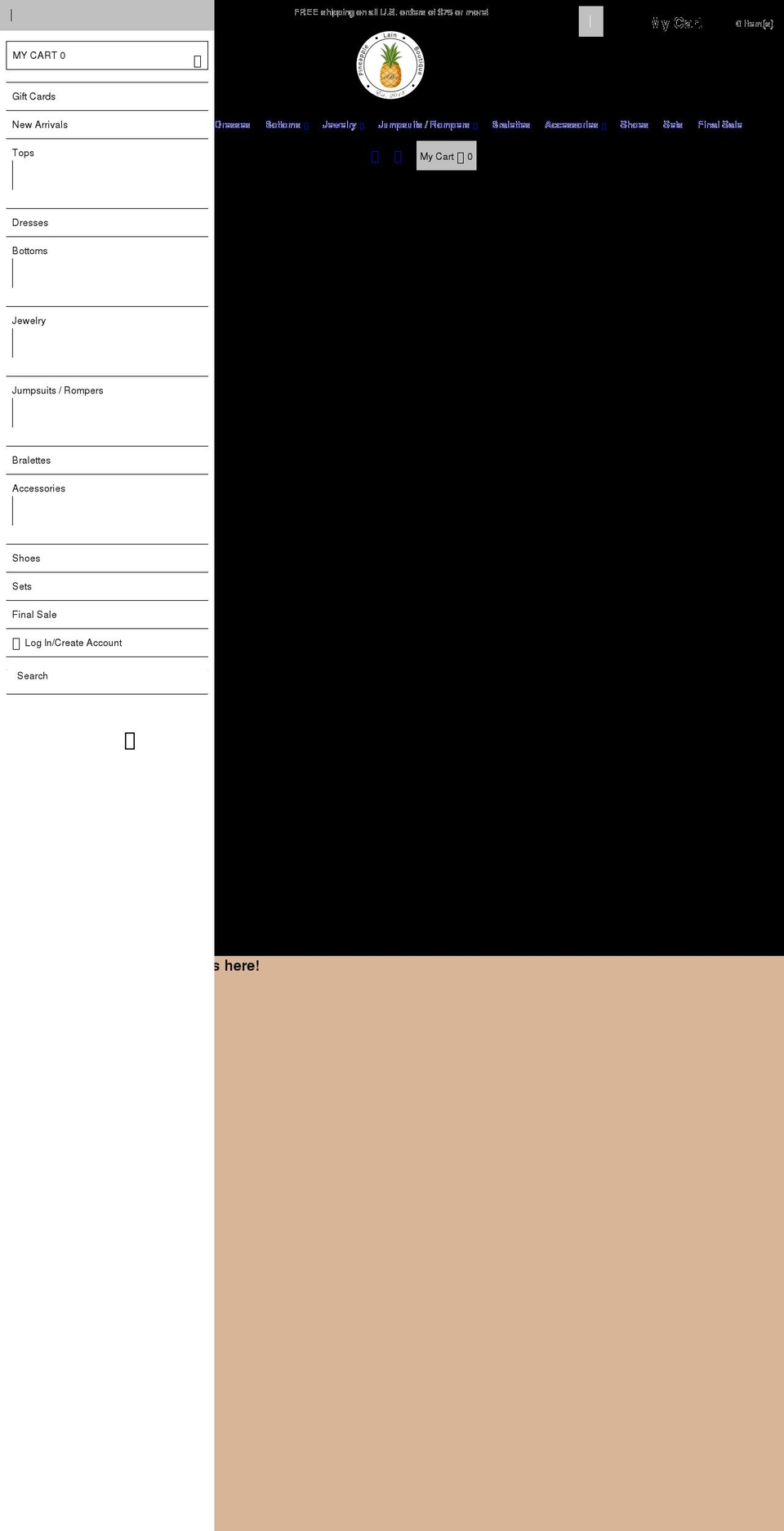 pineapplelain.com shopify website screenshot