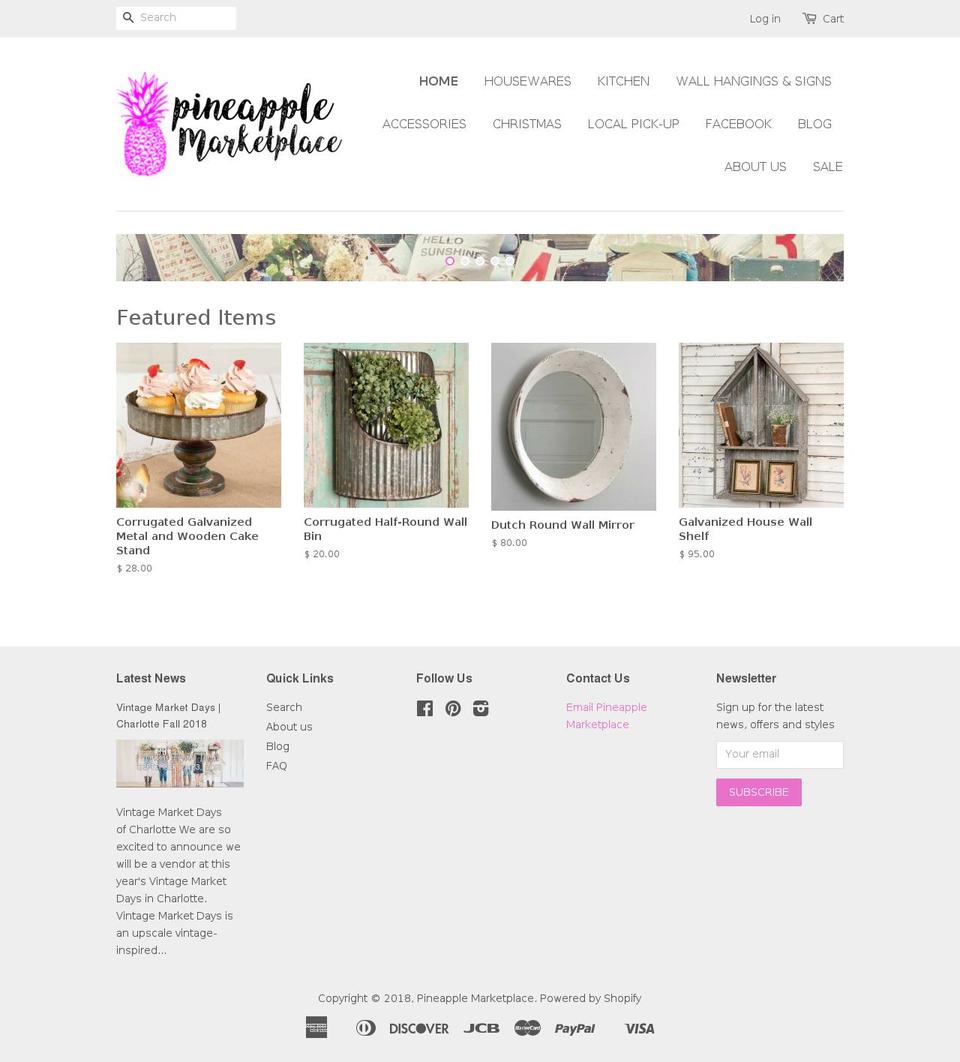 pineapplemarketplace.com — Shopify storefront screenshot