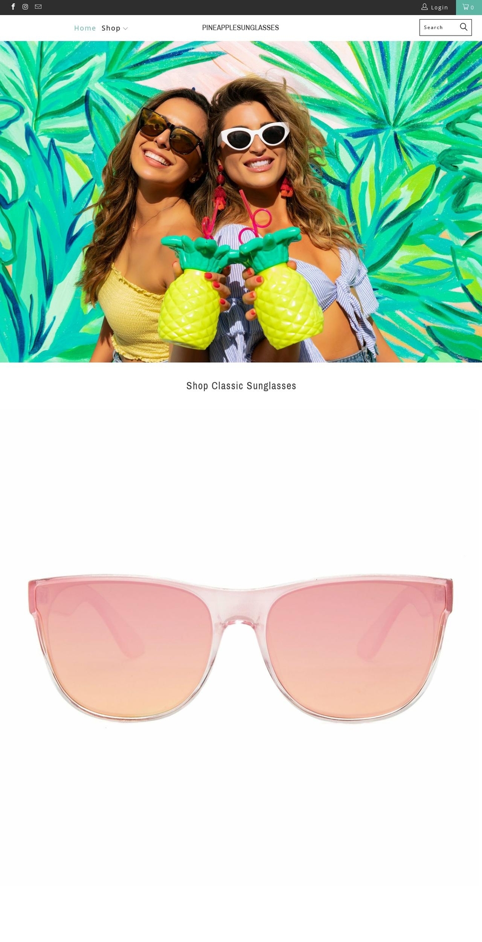 pineapplesunglasses.com — Shopify storefront screenshot