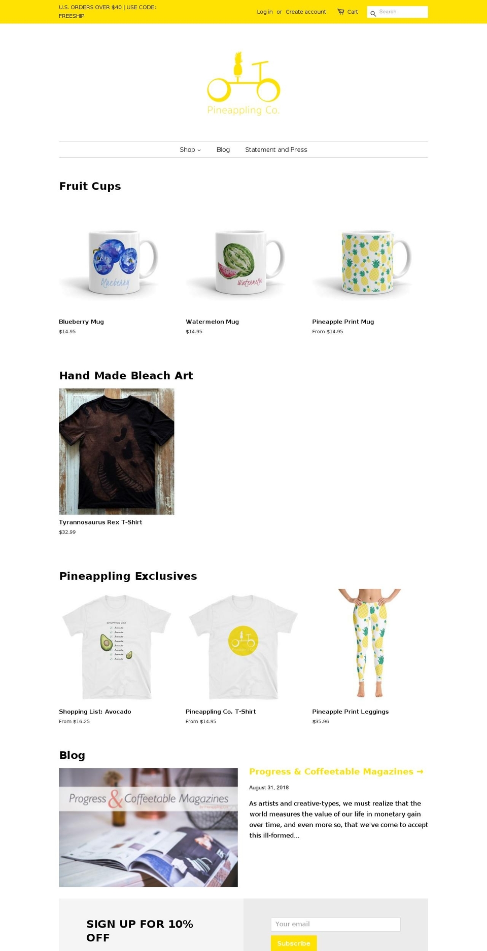 pineappling.com — Shopify storefront screenshot
