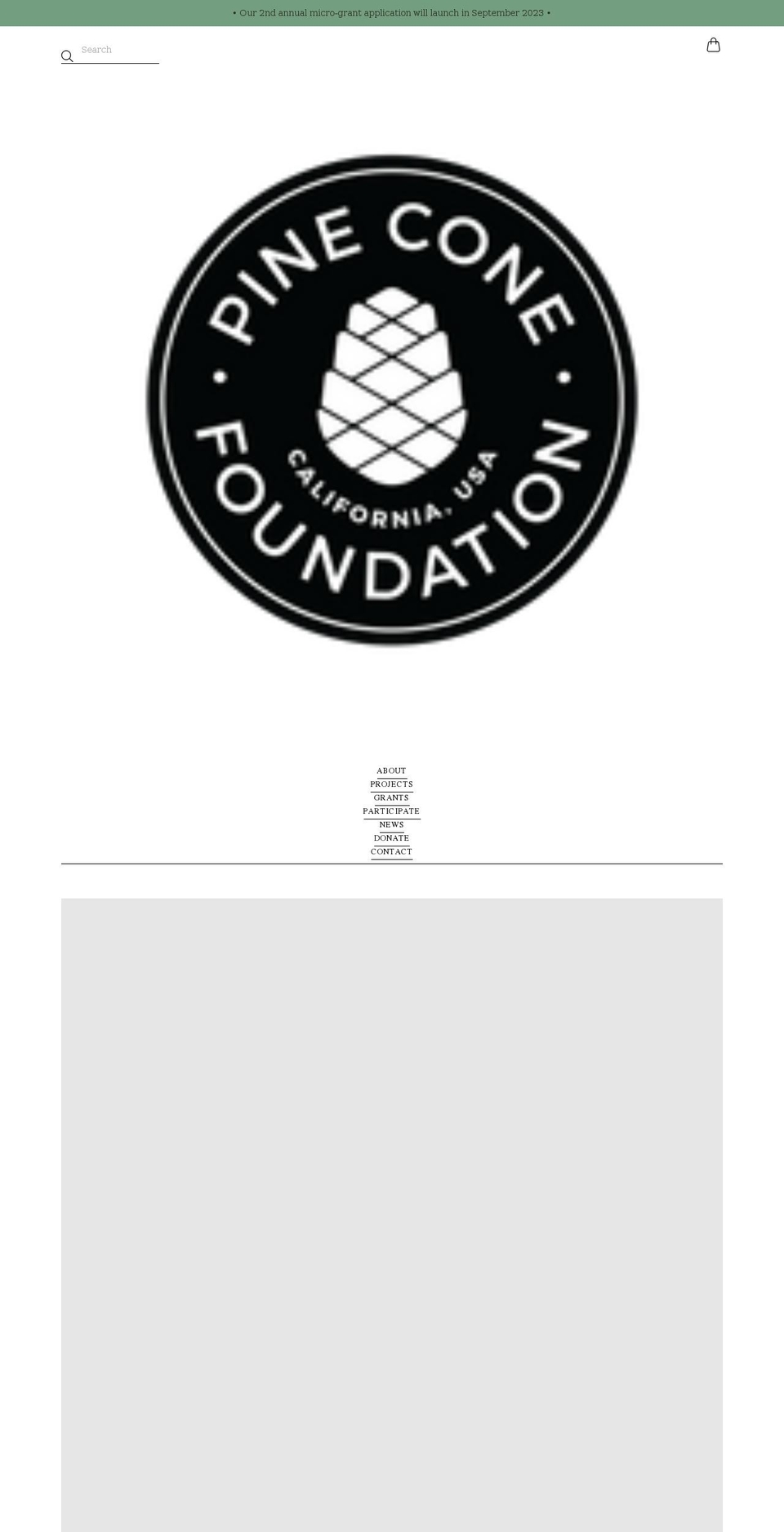 pineconefoundation.org shopify website screenshot
