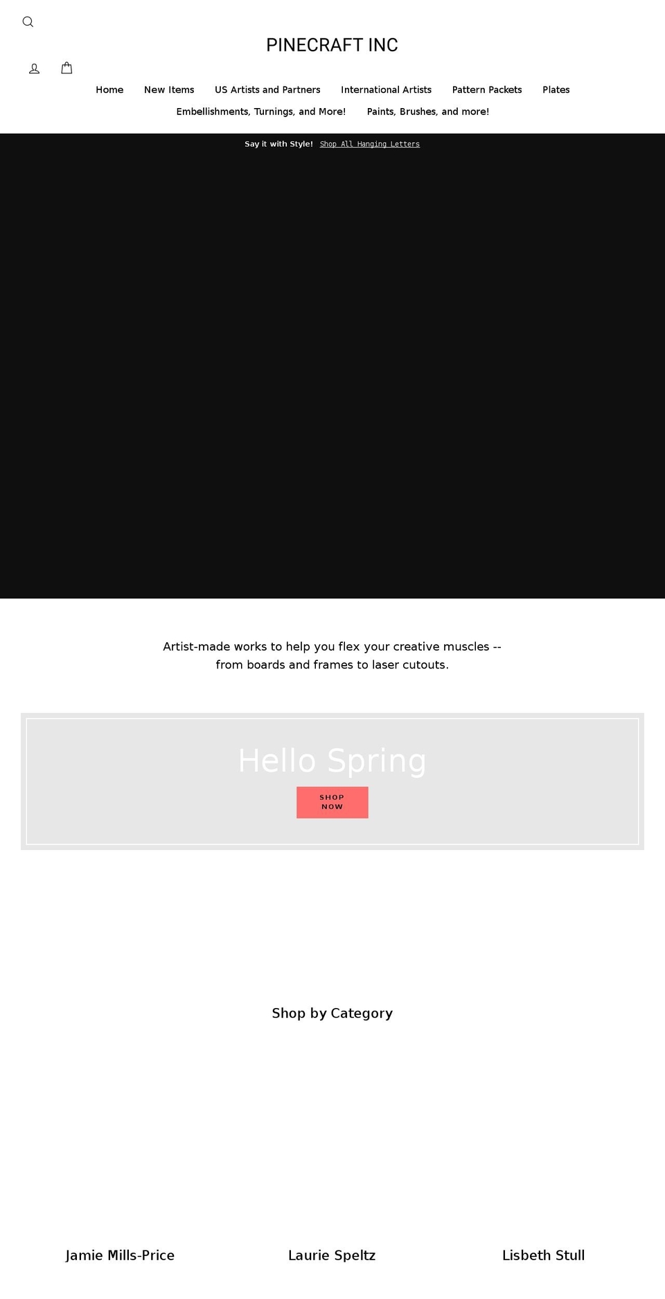 pinecraftinc.com shopify website screenshot