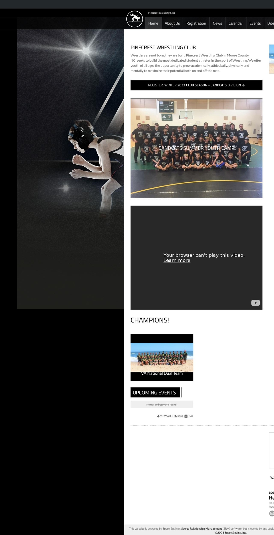 pinecrestwrestlingclub.com — Shopify storefront screenshot