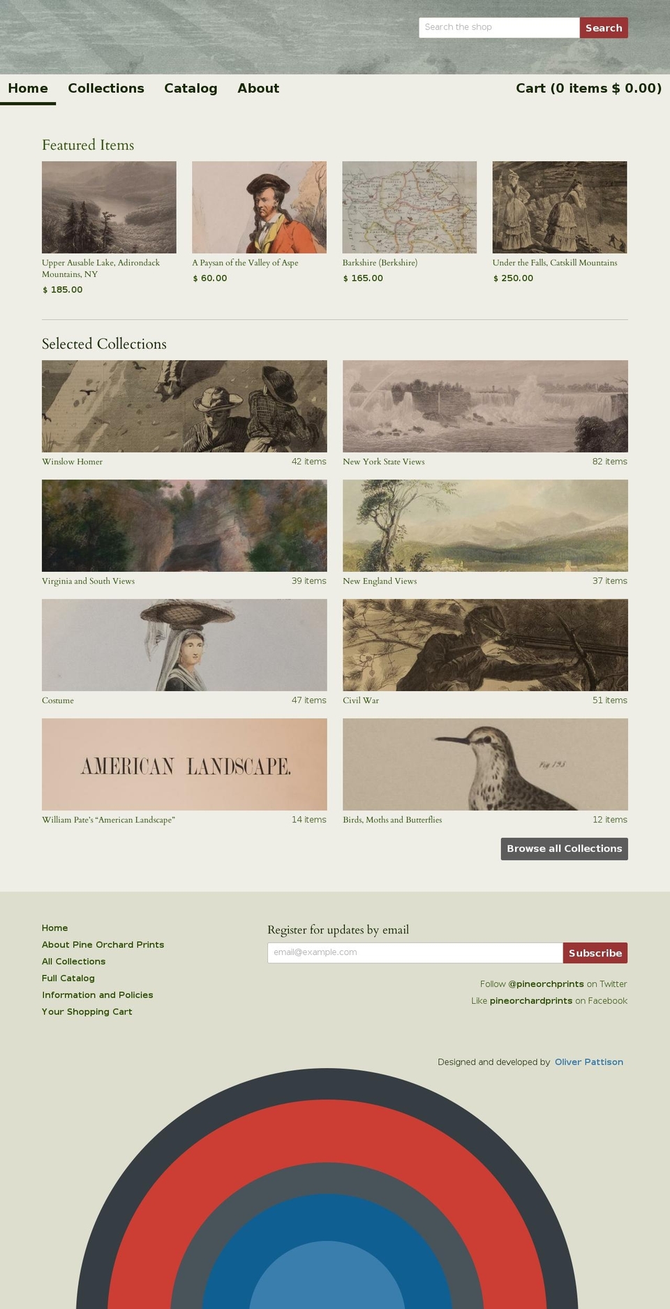 pineorchardprints.com shopify website screenshot