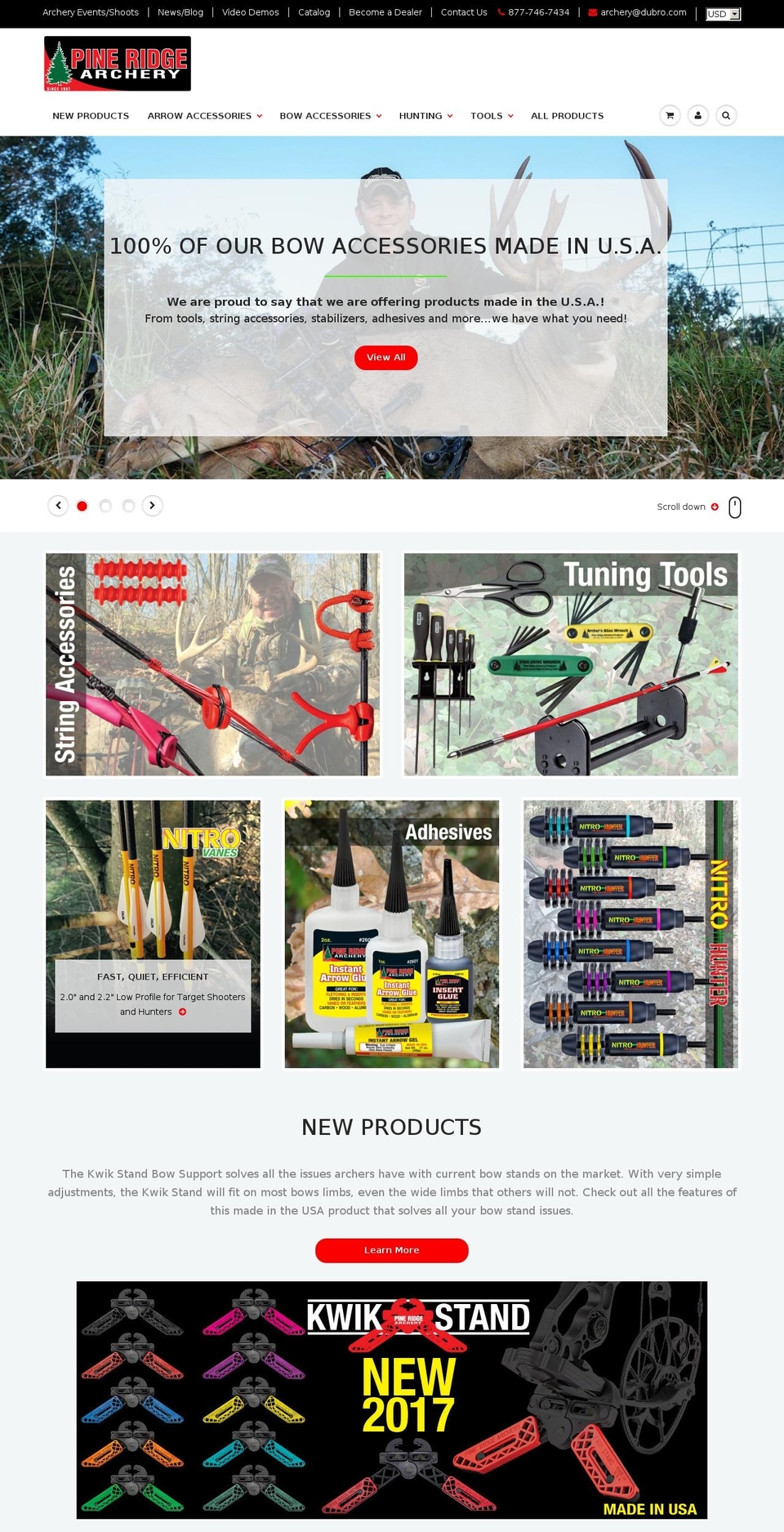 pineridgearchery.com shopify website screenshot