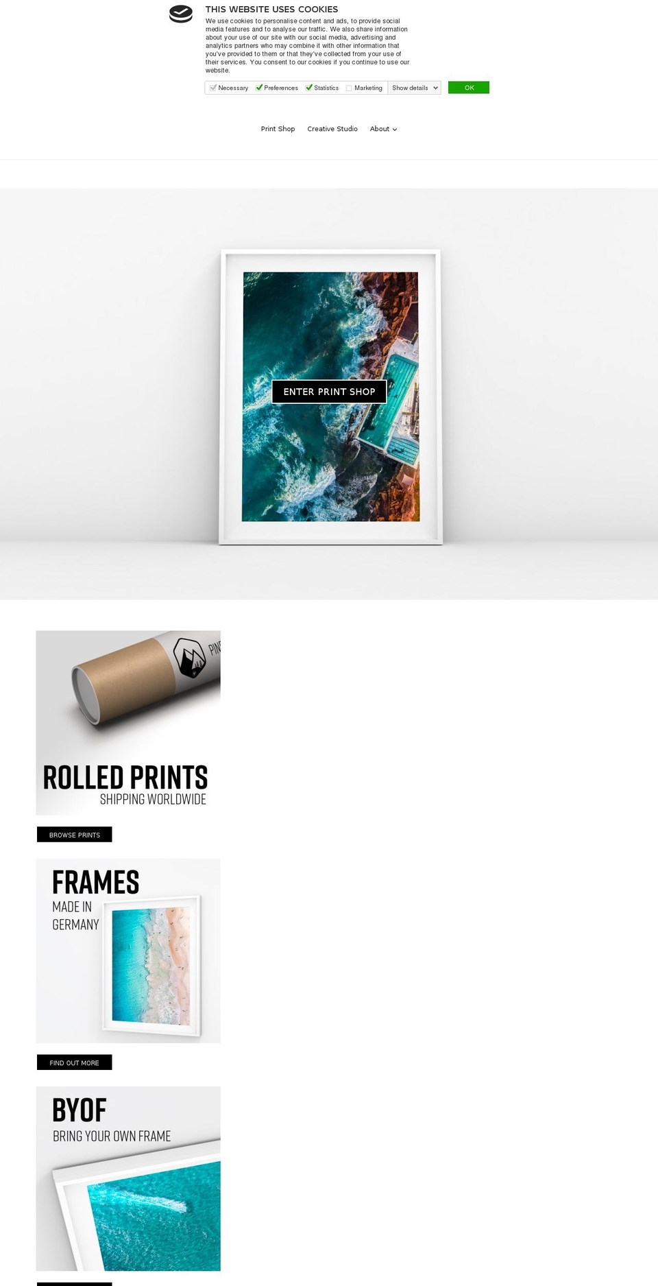pinesandpalmtrees.com — Shopify storefront screenshot