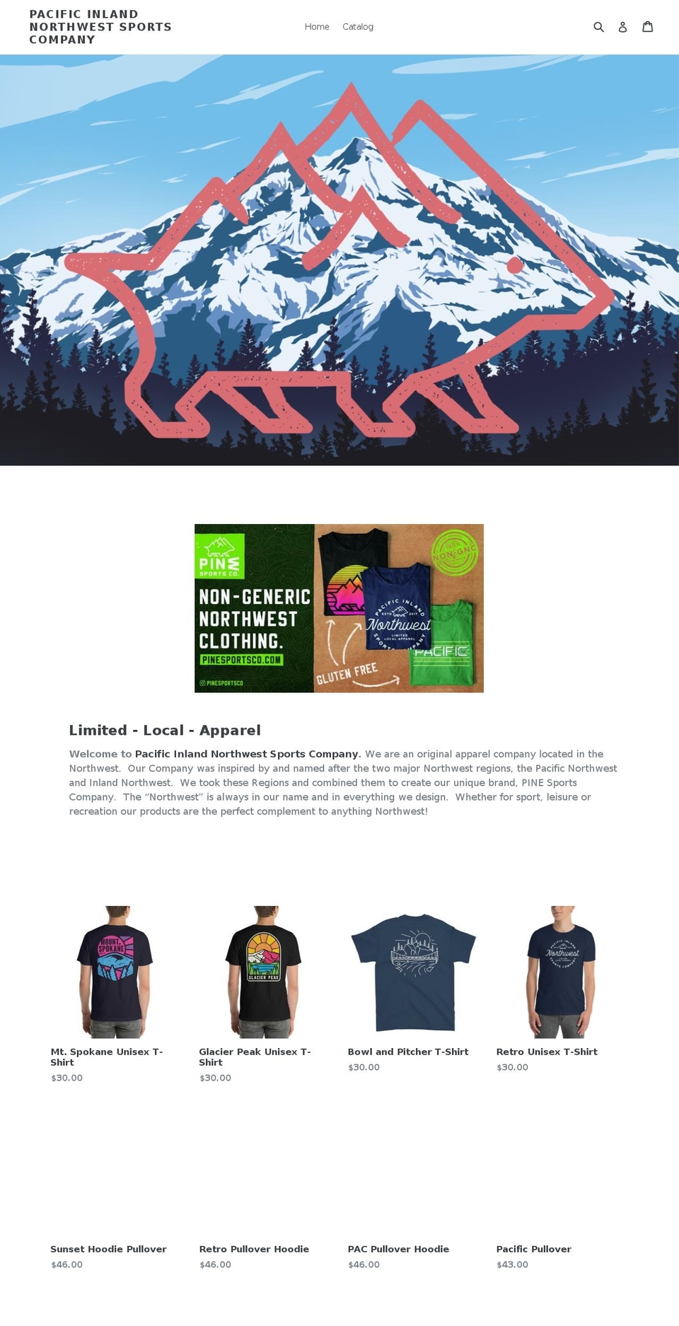 pinesportsco.com shopify website screenshot