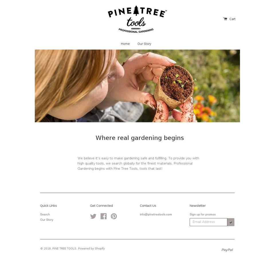 pinetreegloves.com — Shopify storefront screenshot