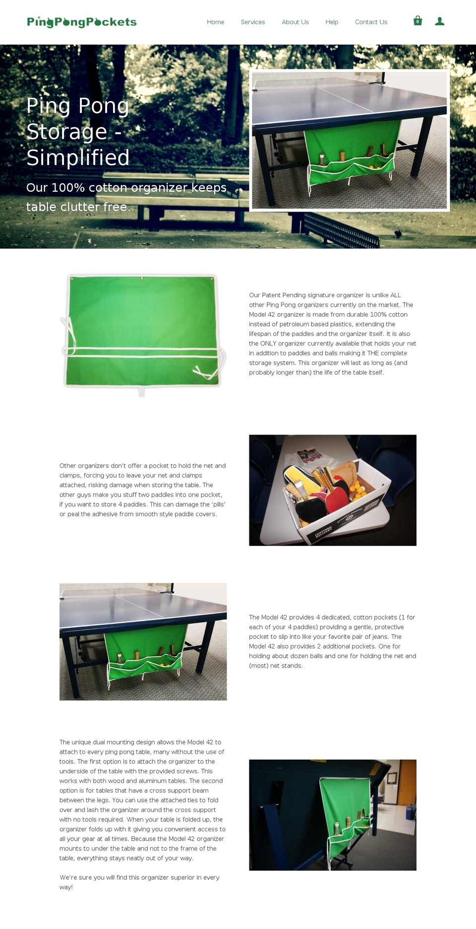 pingpongpockets.com — Shopify storefront screenshot
