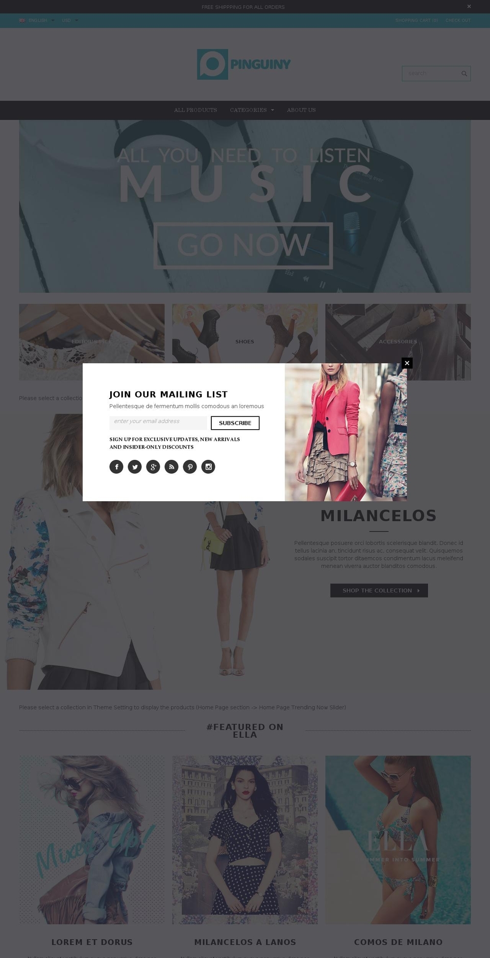 pinguiny.com shopify website screenshot