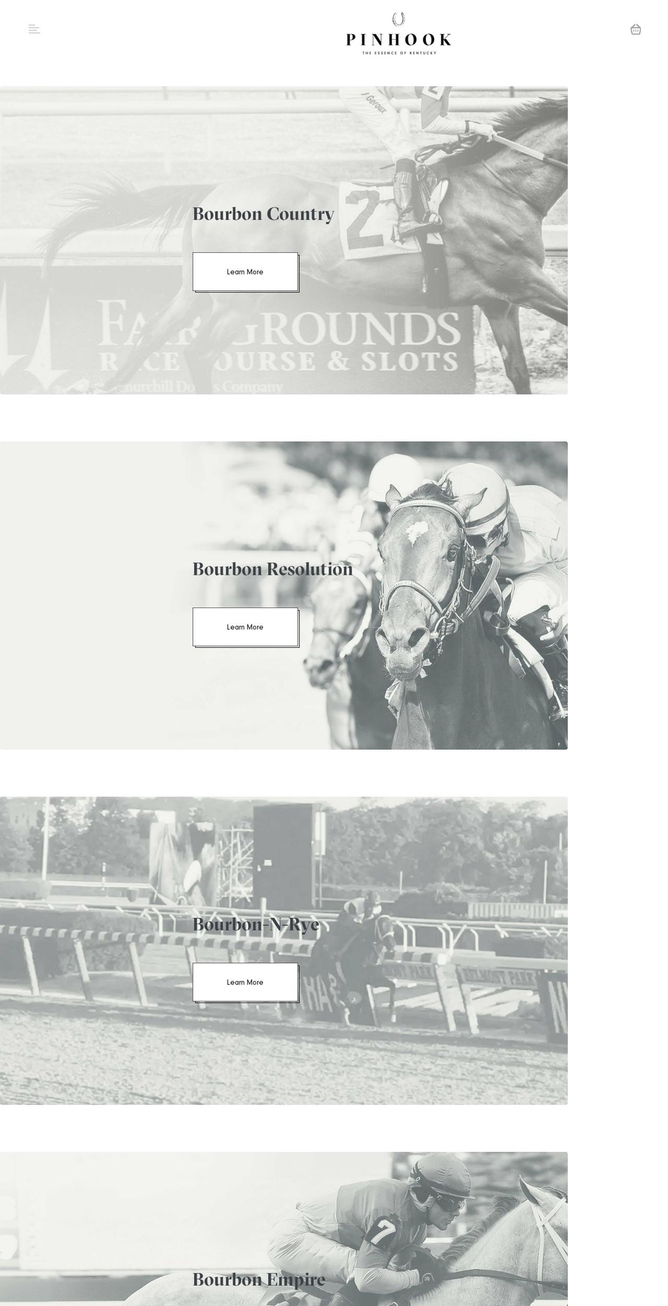 pinhookbourbon.com shopify website screenshot