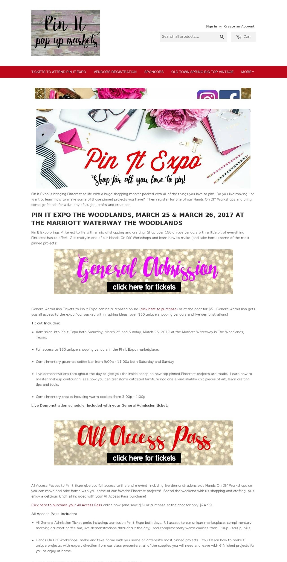 pinitexpo.com shopify website screenshot