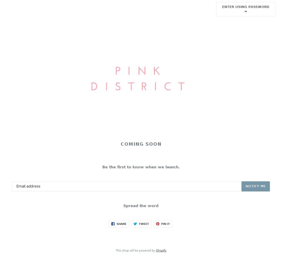 pink-district.com — Shopify storefront screenshot
