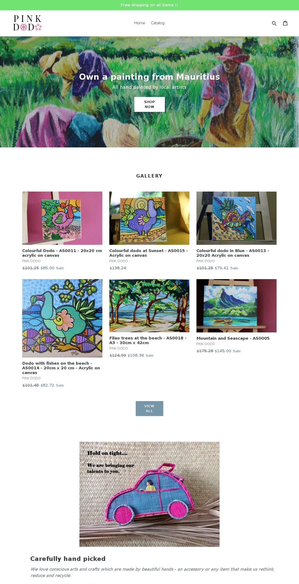 pink-dodo.com shopify website screenshot