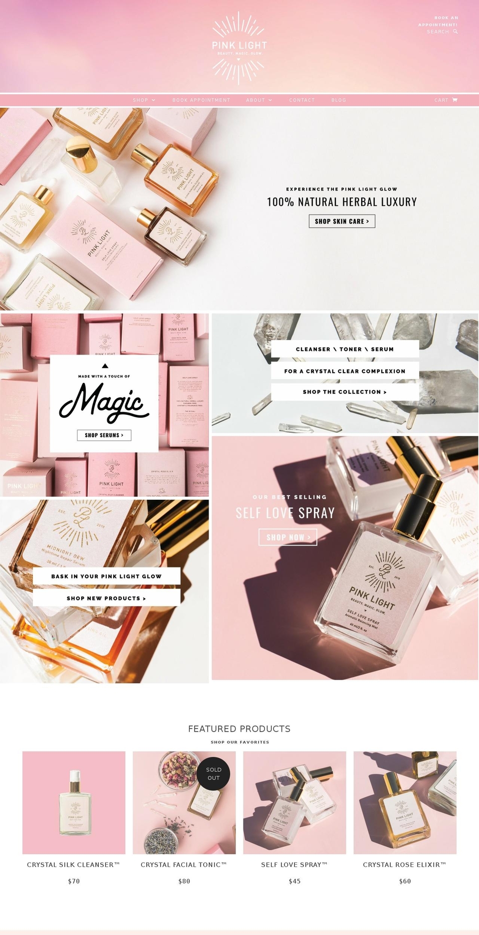 pink-light.com shopify website screenshot