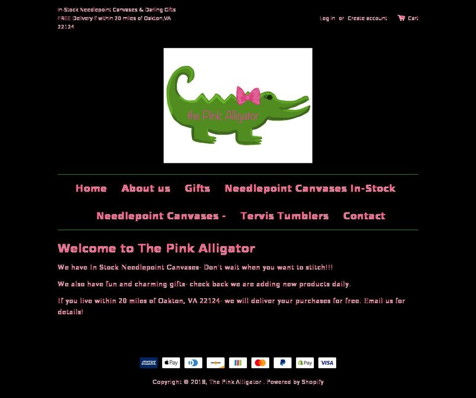 pinkalligatorvirginia.com — Shopify storefront screenshot