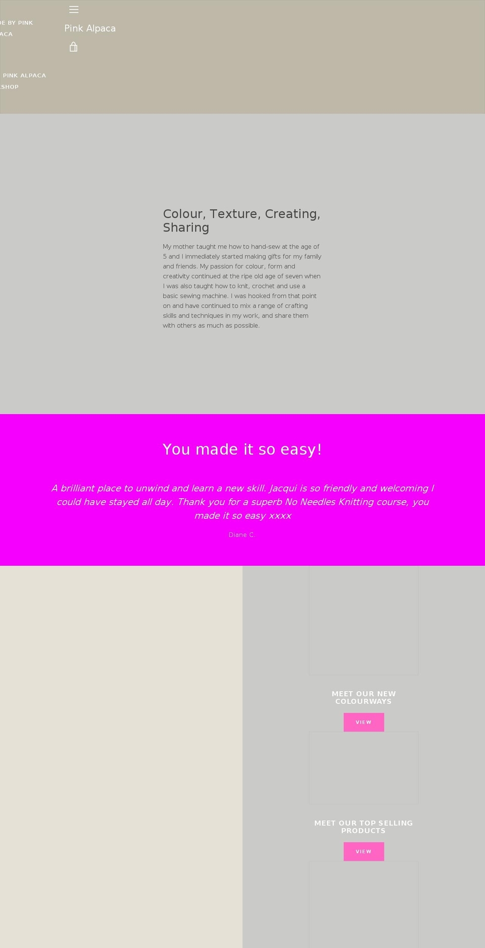 pinkalpaca.co.uk shopify website screenshot