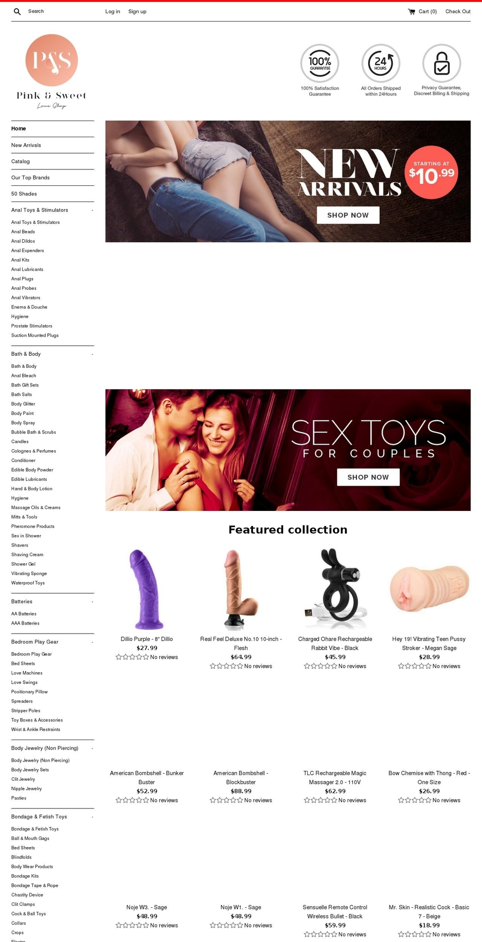 pinkandsweet.com — Shopify storefront screenshot