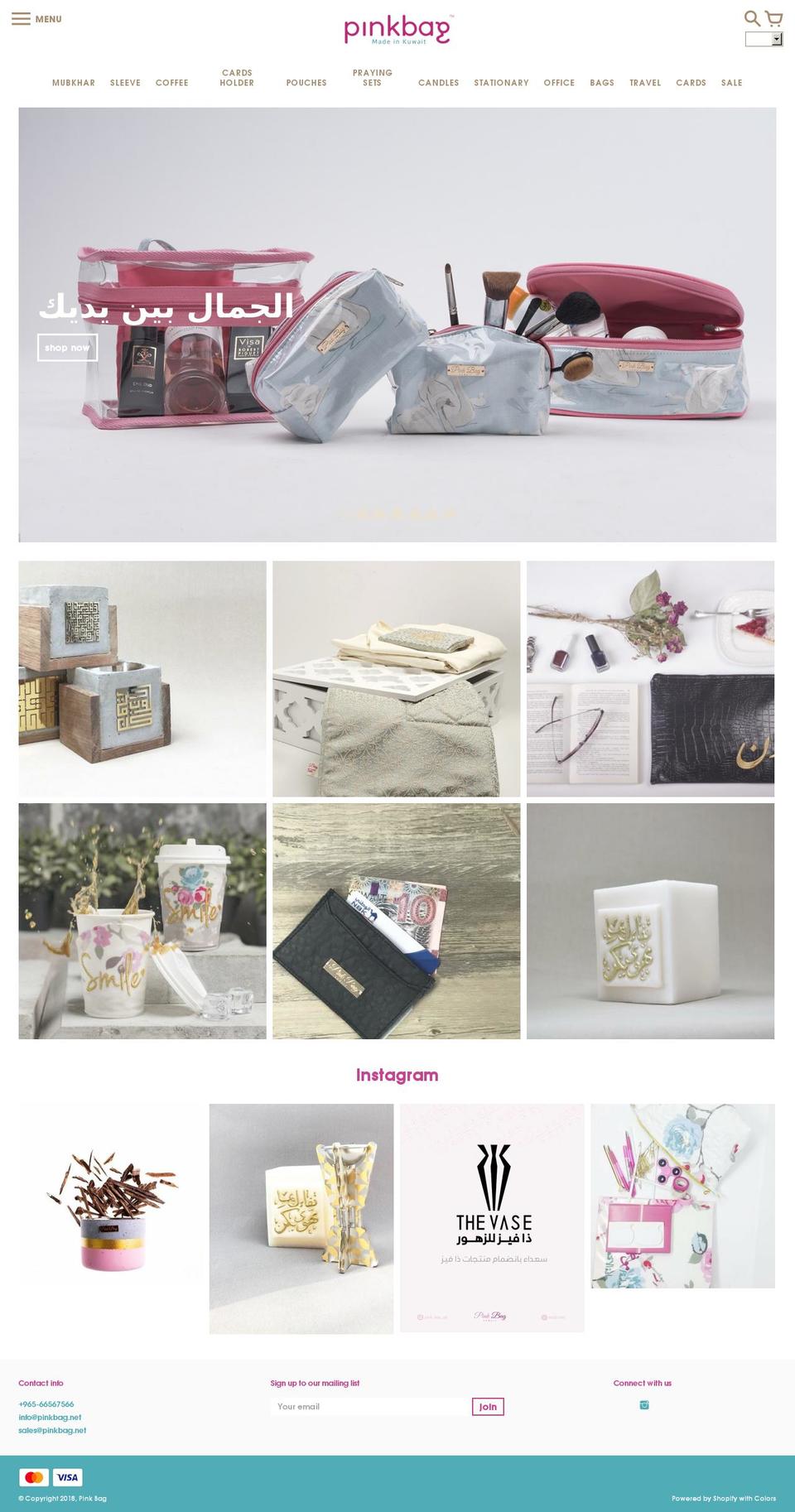 pinkbag.net shopify website screenshot