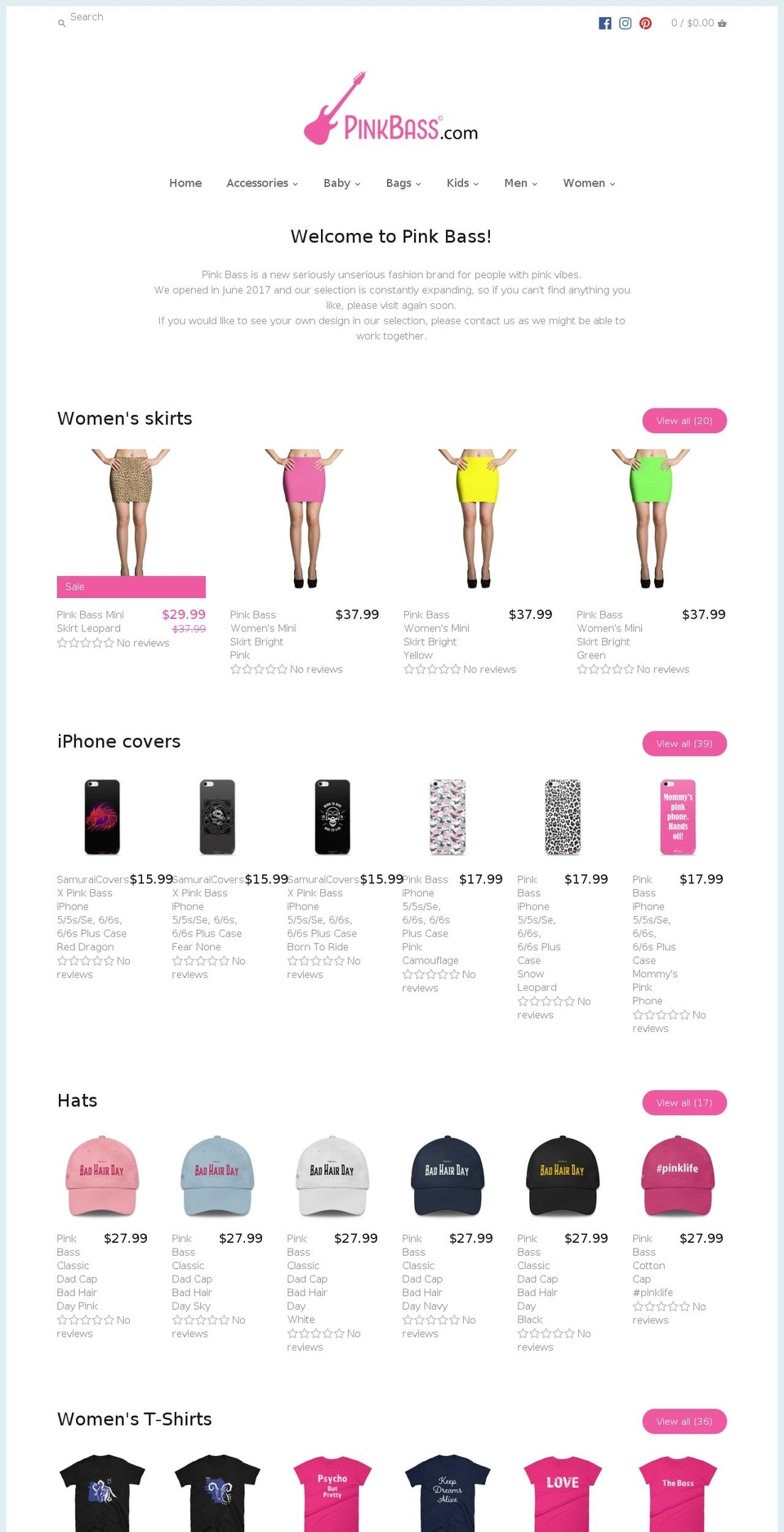 pinkbass.com — Shopify storefront screenshot