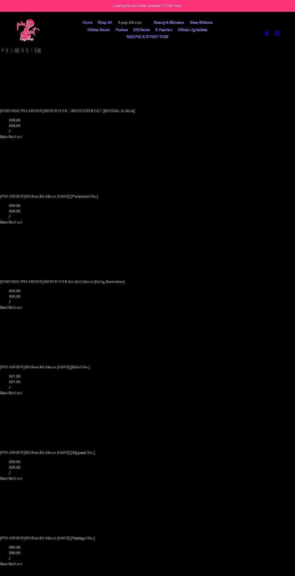 pinkbeatshop.com shopify website screenshot