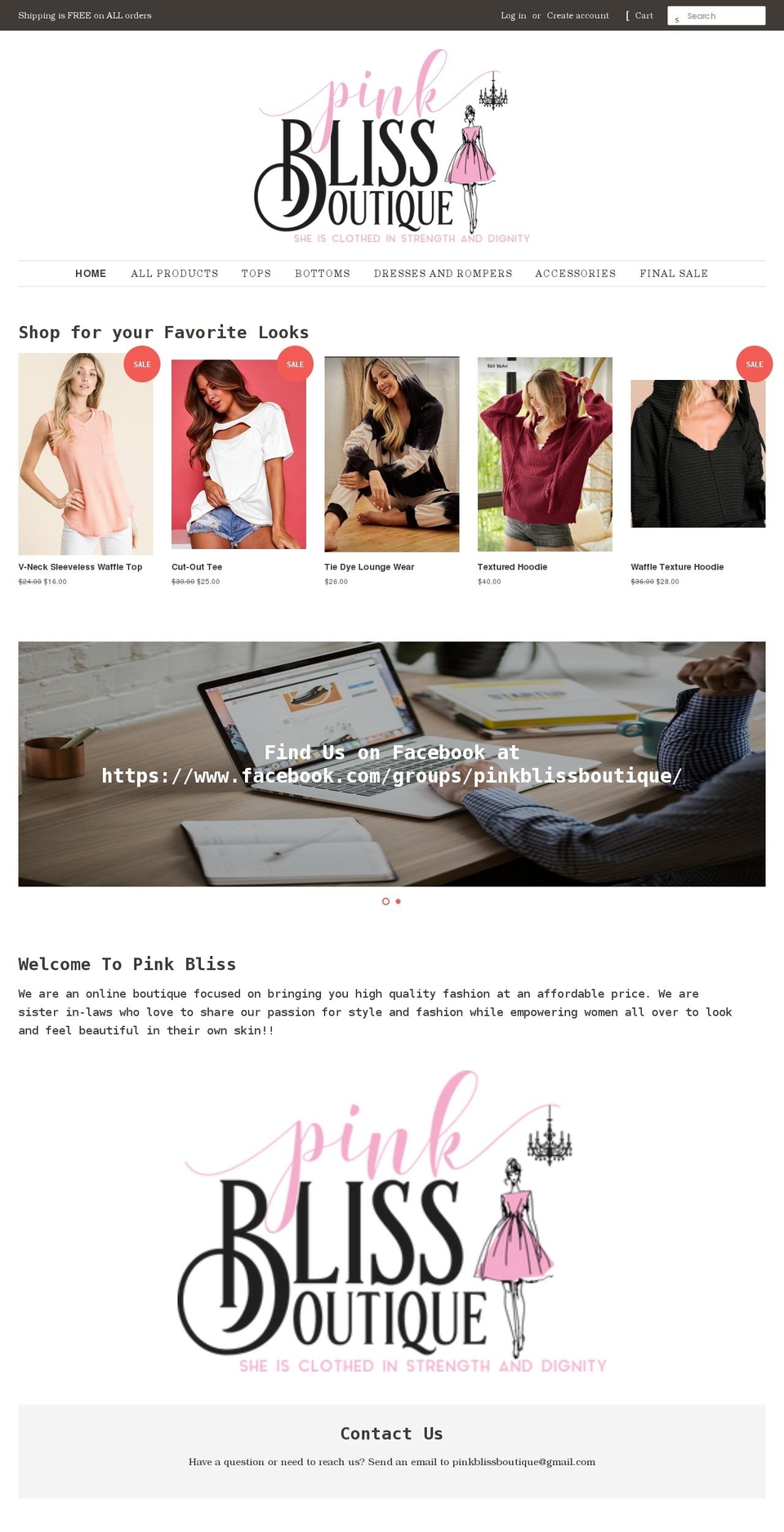 pinkbliss.net shopify website screenshot