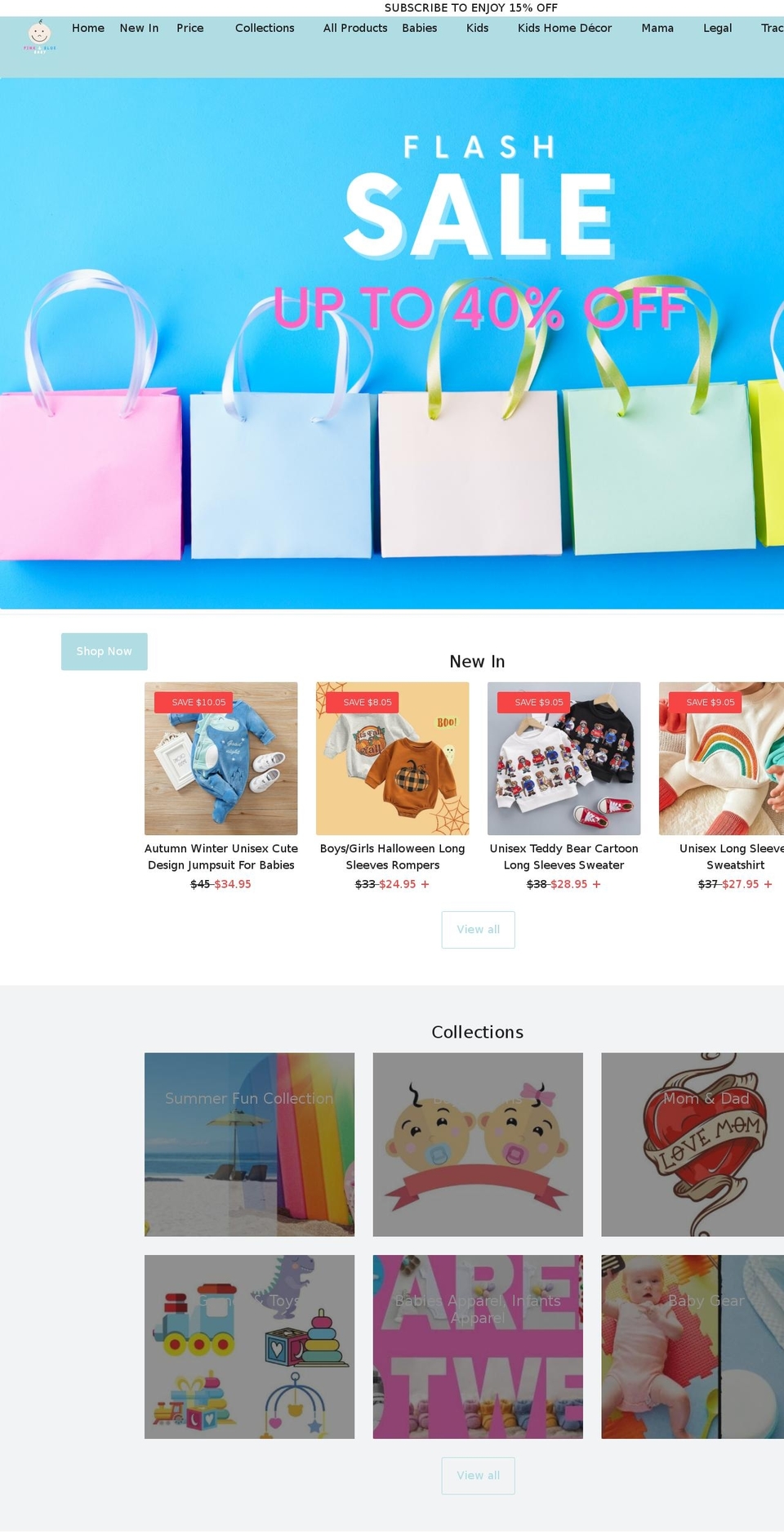 MS Theme Speed Opt Shopify theme site example pinkbluebabyshop.com