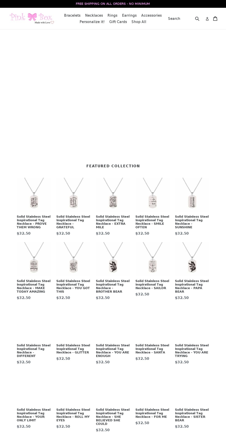 pinkboxaccessories.com shopify website screenshot