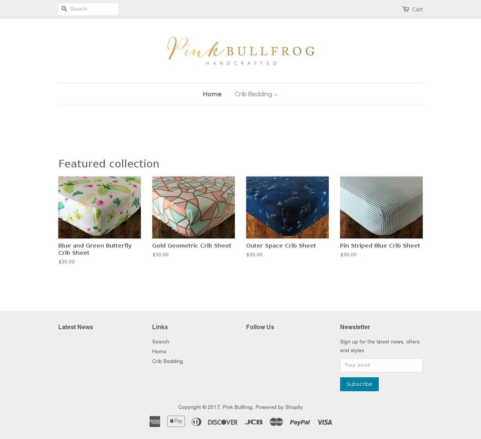 pinkbullfrog.com shopify website screenshot