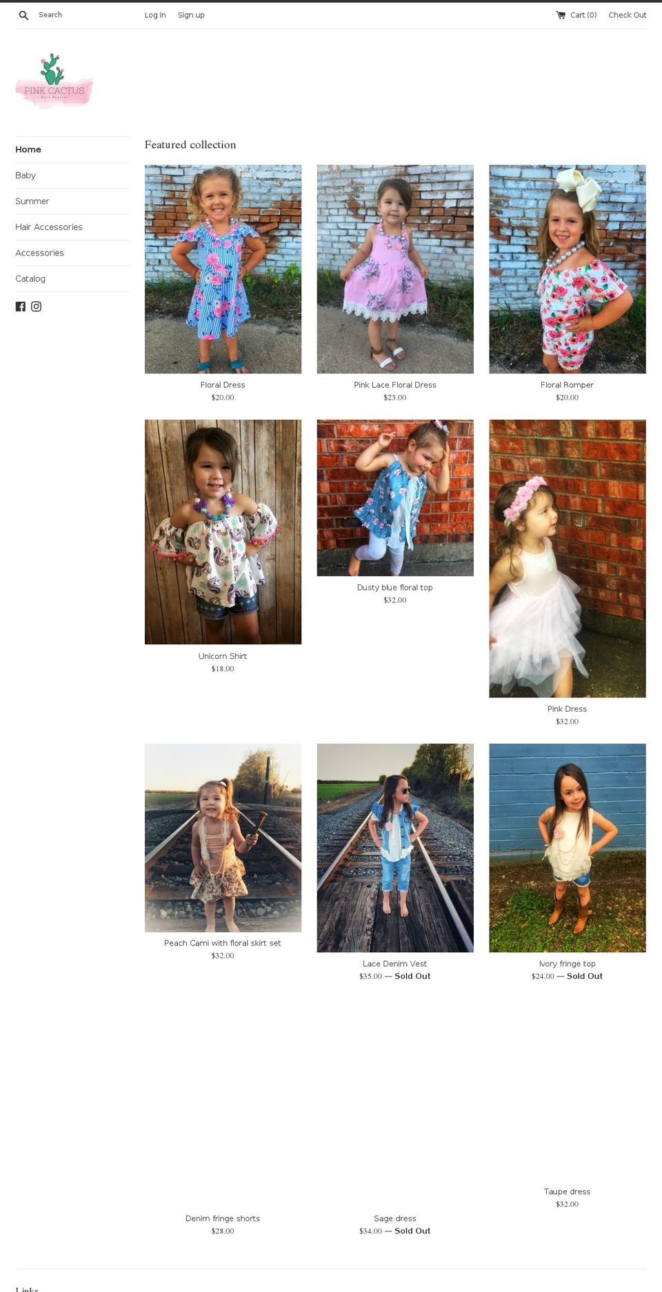 pinkcactusapparel.com — Shopify storefront screenshot