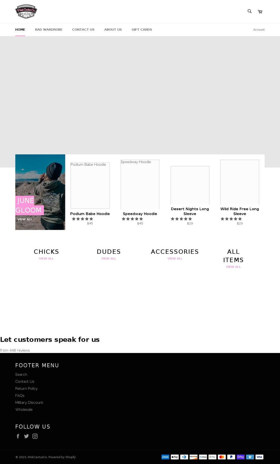 pinkcactusco.com shopify website screenshot