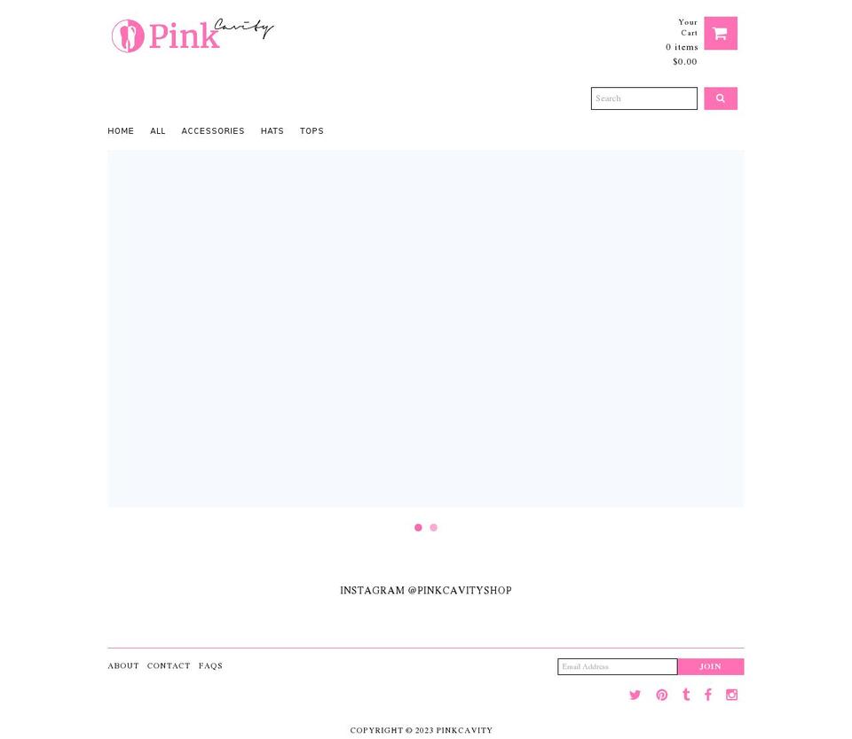 pinkcavity.myshopify.com shopify website screenshot