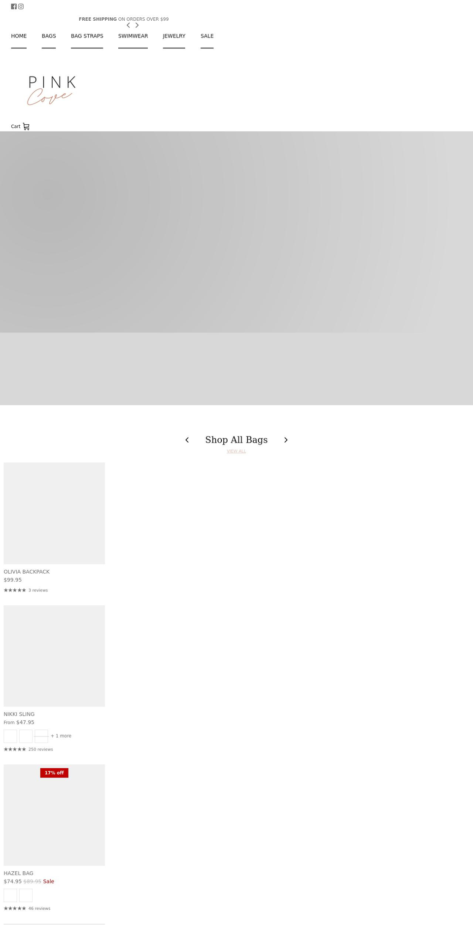 pinkcove.com shopify website screenshot