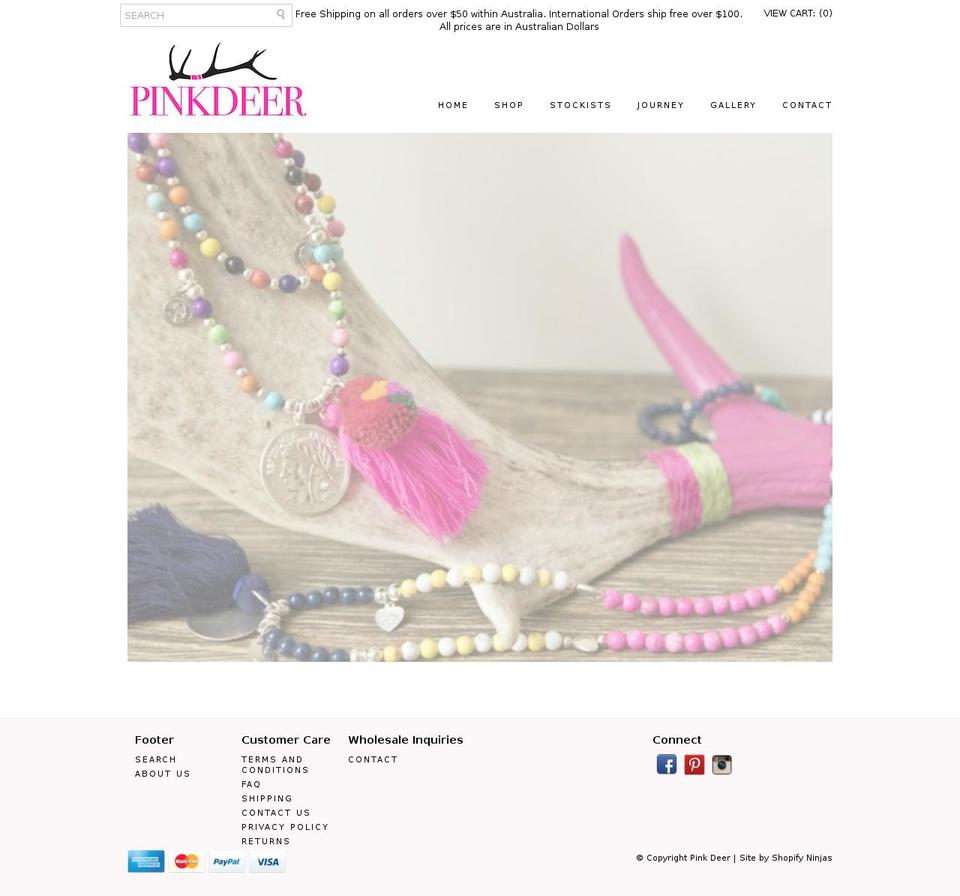 pinkdeer.com.au shopify website screenshot