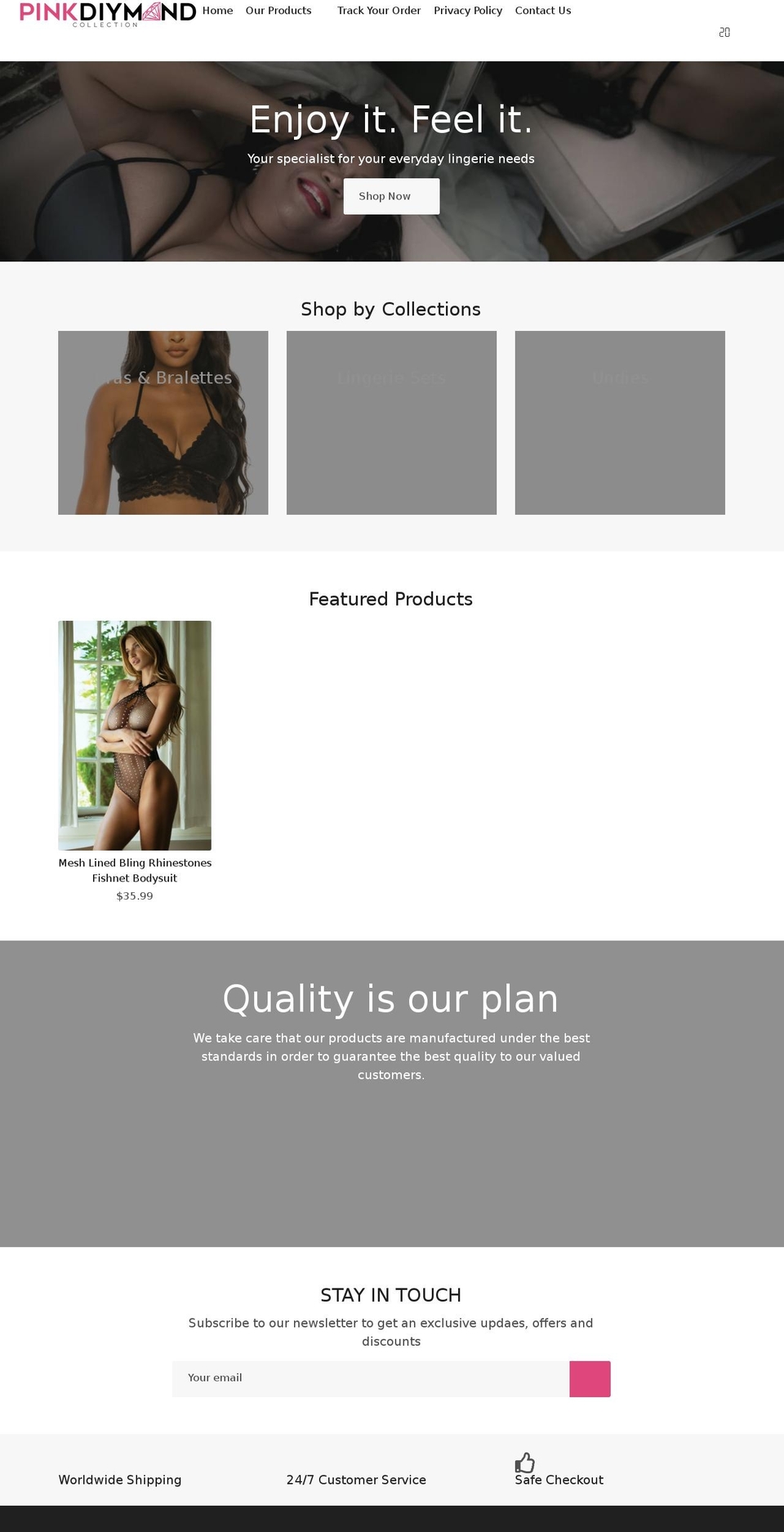 pinkdiymondcollection.com shopify website screenshot