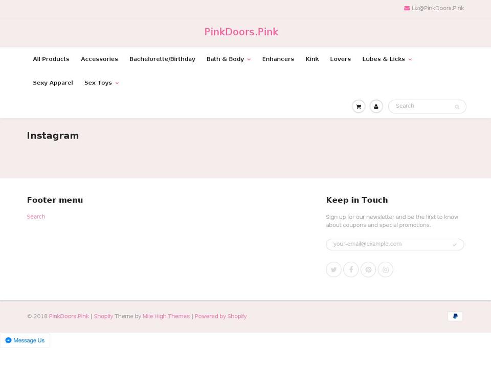 pinkdoors.pink shopify website screenshot