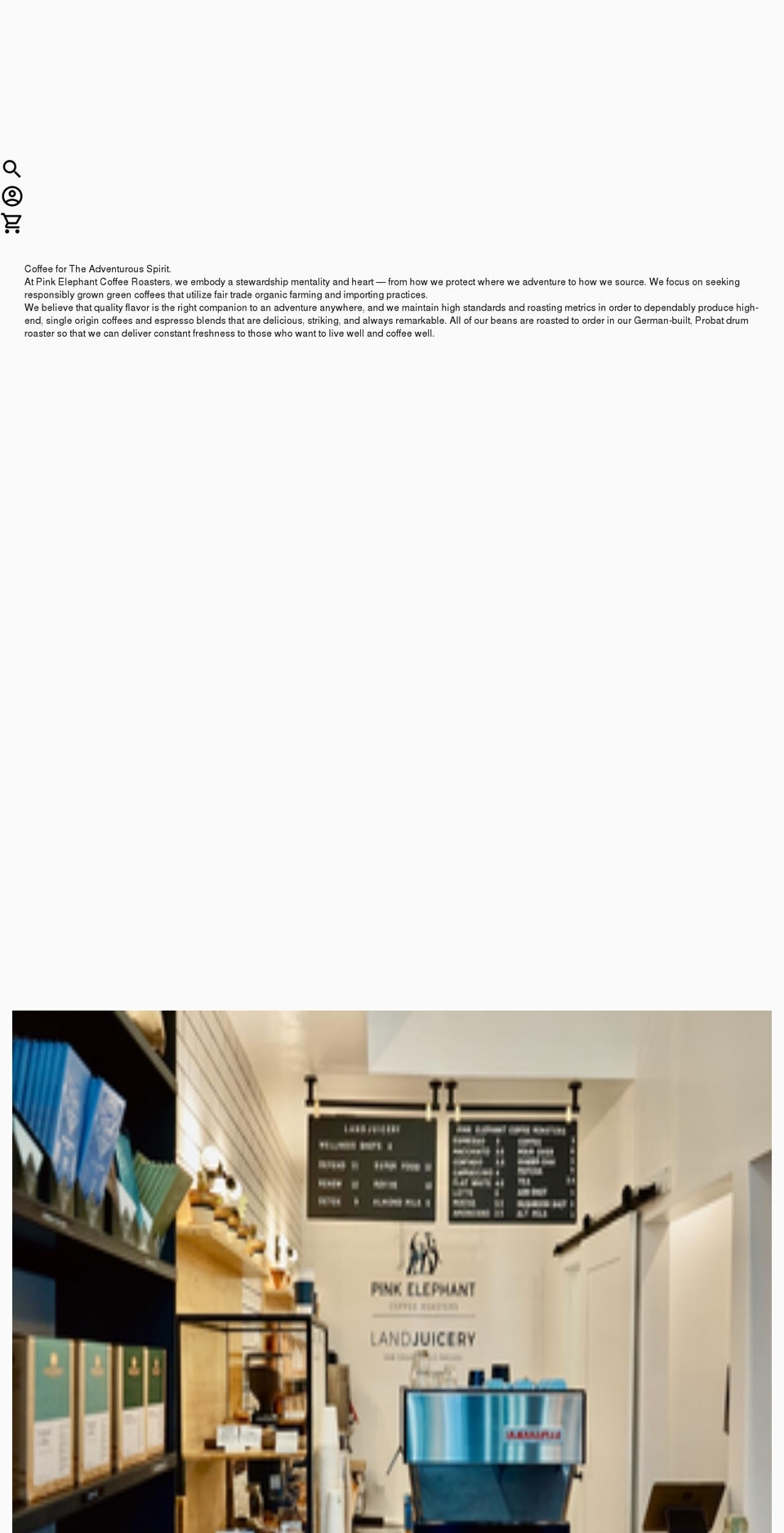 pinkelephantcoffee.com shopify website screenshot