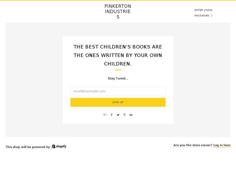 pinkertonindustries.com — Shopify storefront screenshot