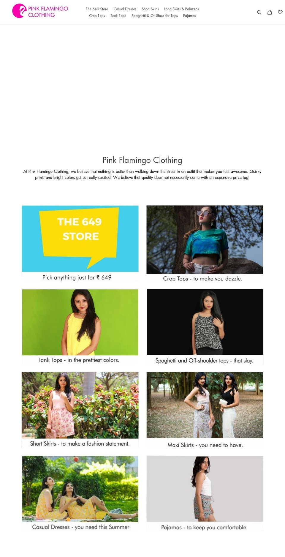 FINAL Shopify theme site example pinkflamingoclothing.com