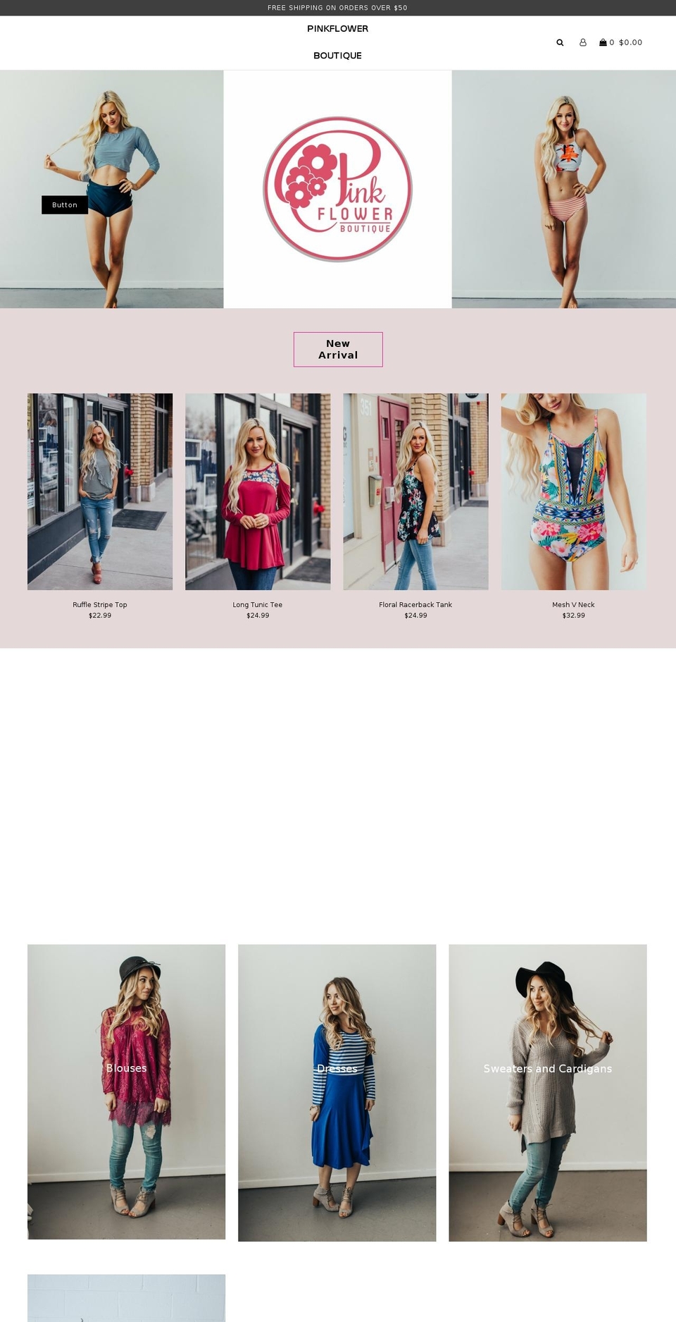 pinkflowerboutique.com — Shopify storefront screenshot