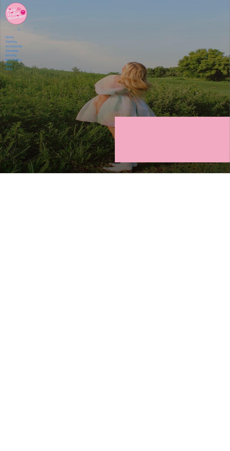 pinkfridayboutique.com shopify website screenshot
