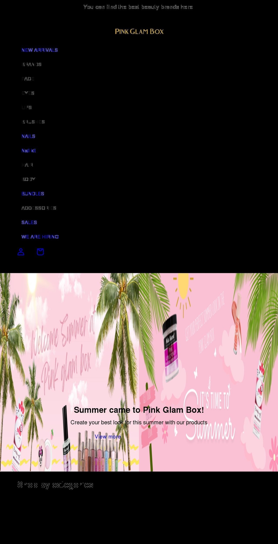 pinkglambox.com shopify website screenshot