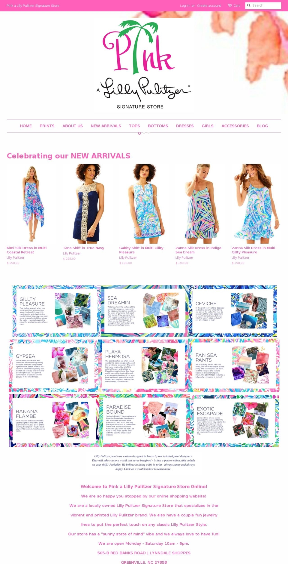 pinkgreenville.com shopify website screenshot