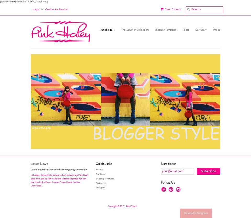 pinkhaley.com shopify website screenshot