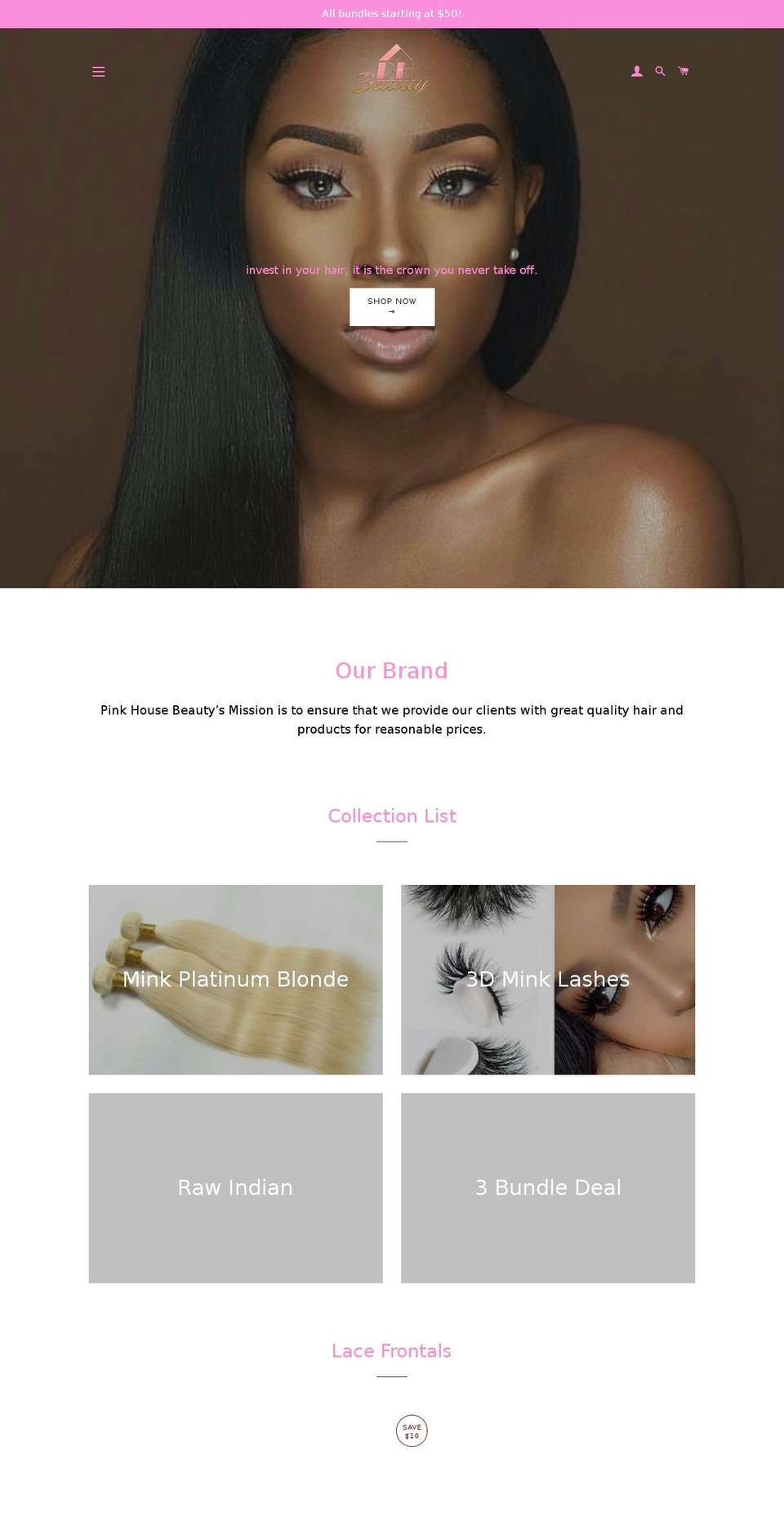 pinkhousebeautysupply.com — Shopify storefront screenshot