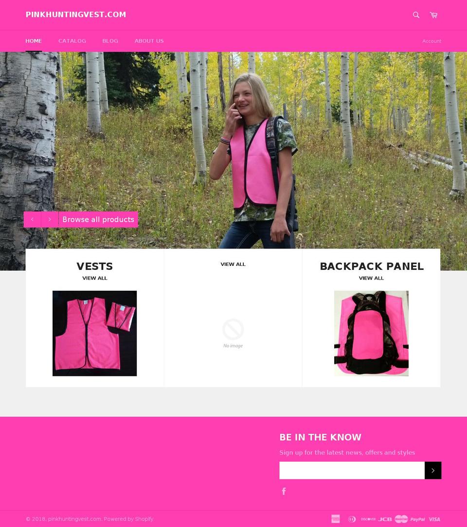 pinkhuntingvest.com — Shopify storefront screenshot