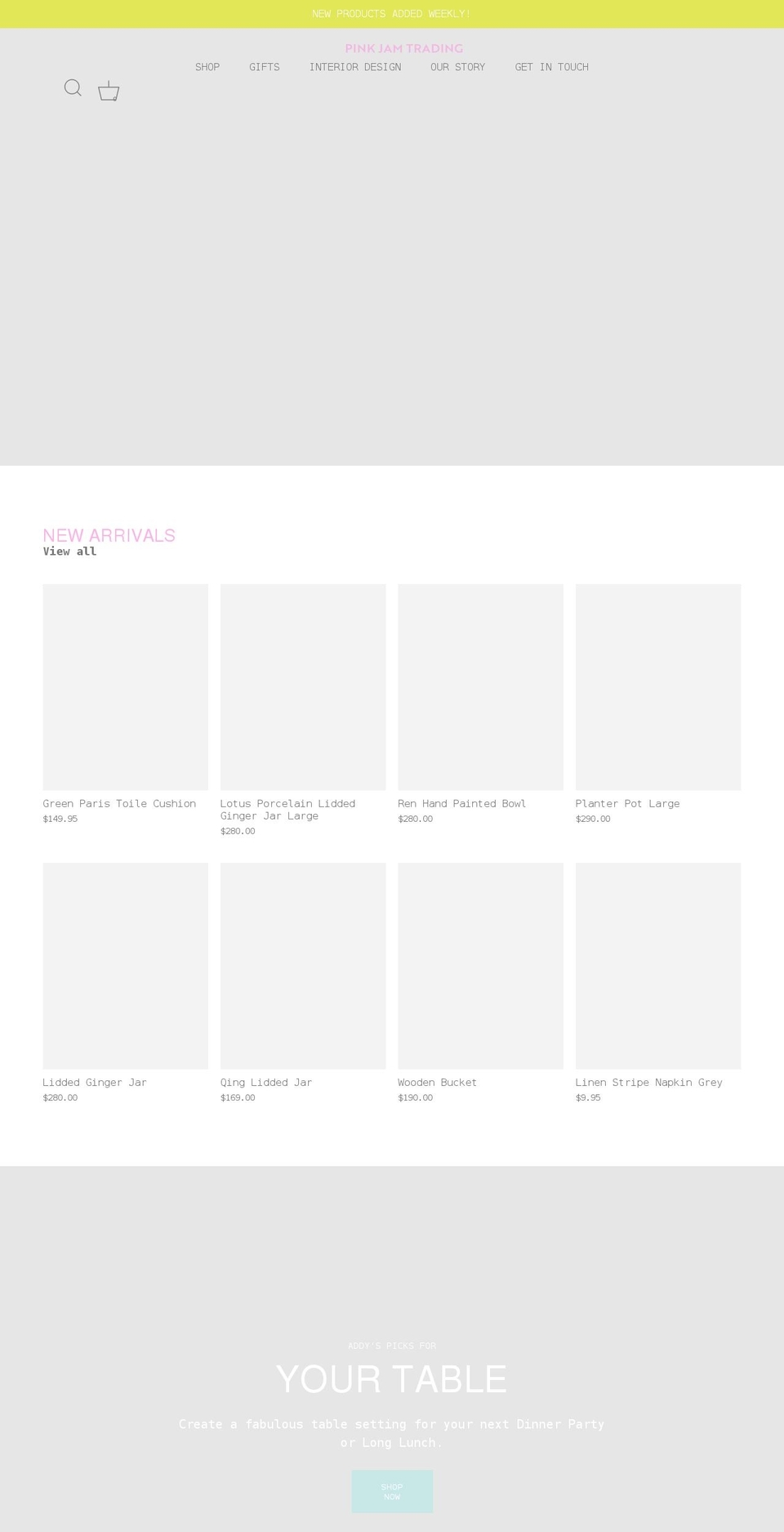 pinkjamtrading.com shopify website screenshot